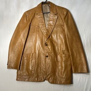Scully Leatherwear Vintage 90s sz 44 Camel RARE Western Sports Coat Lamb Leather